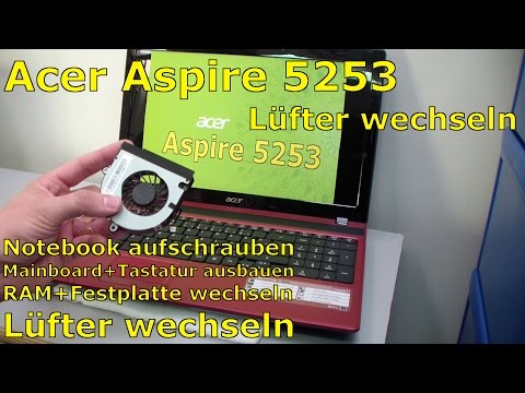 Acer Aspire Notebook öffnen - Lüfter Tastatur HDD RAM wechseln Laptop - [English subtitles]