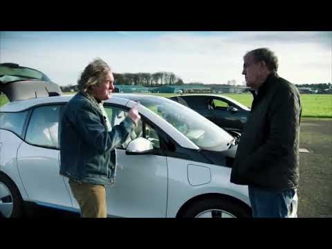 Jeremy Clarkson and James May drag race a bmw i3 and a golf gti