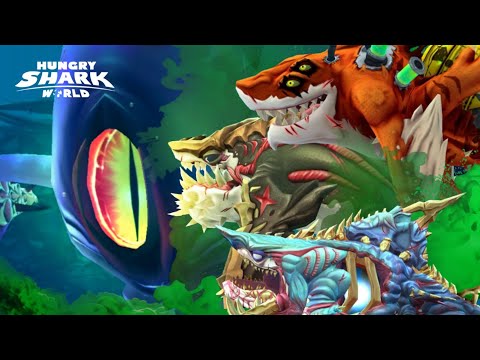 ALL APEX SHARKS BEAT COLOSSAL SQUID BOSS - Hungry Shark World