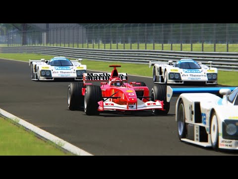 Ferrari F1 vs MAZDA 787B 25 cars Monza
