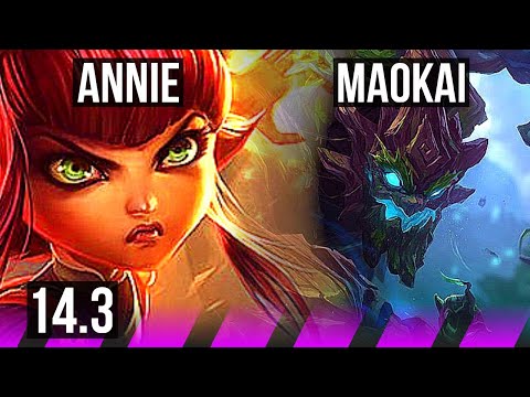 ANNIE & Ashe vs MAOKAI & Ez (SUP) | 1600+ games | KR Diamond | 14.3