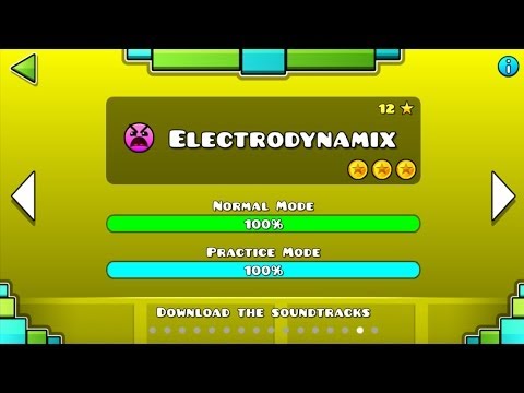 Geometry dash level 15 - Electrodynamix 100%. 1 Attempt. 3 Coins.