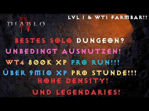 Diablo 4:  NEUER BESTER SOLO MONSTER FARM SPOT nach dem Nerf? Solo XP DUNGEON FARM GUIDE