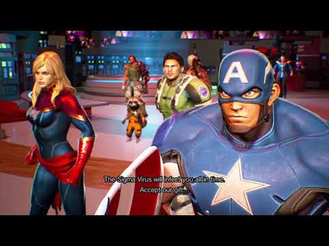 Marvel vs. Capcom: Infinite - Avenger's Tower: Ultron Sigma Talks Through Thor Dialogue Cutscene