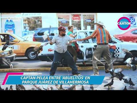 Captan pelea entre ‘abuelitos’ en Parque Juárez de Villahermosa