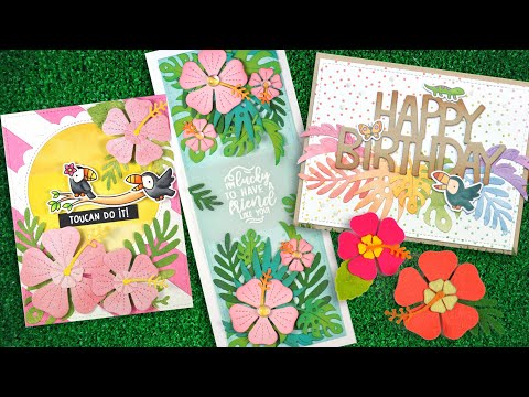 Intro to Happy Hibiscus and Tropical Leaves + 4 projects from start to finish