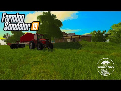 LET'S MAKE HAY OFF THE BACKYARD LAWN ON AUTUMN OAKS FARMING SIMULATOR 19 EP# 10