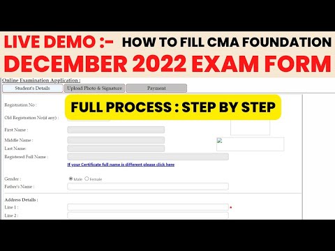 Live Demo :- How To Fill CMA Foundation December 2022 Exam Form | Online Full process | Step By step