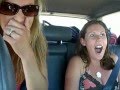 girl peeing in the car 
