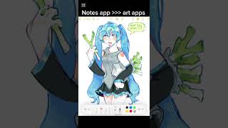 Drawing on notes app AGAIN #notes #art #artist #miku #happynewyear #20