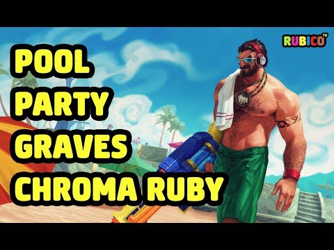 POOL PARTY GRAVES CHROMA RUBY SKIN SPOTLIGHT - LEAGUE OF LEGENDS