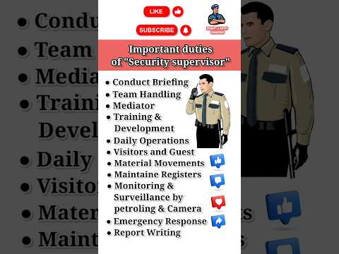 Security supervisor important duties| Duties of security supervisor| #shorts #trending #security