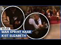Man sprint naar kist Elizabeth: politie grijpt keihard in