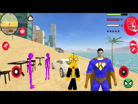 Mafia Spiderman Stickman Rope Hero Old police is back #26 Android Gameplay