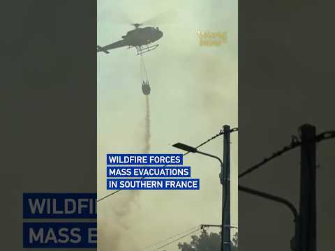 Wildfire forces mass evacuations in southern France #worldnow