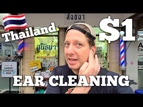 $1 EAR CLEANING made me FLOAT IN THE SKY! Bangkok, Thailand 🇹🇭 (Unintentional ASMR to 100% go sleep)