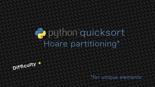 3. Quick Sort Python Practice, Hoare partitioning