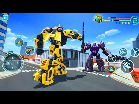 Flying Police Robot Game 2020 | Transform into Car Jet and Save the City - Android Gameplay