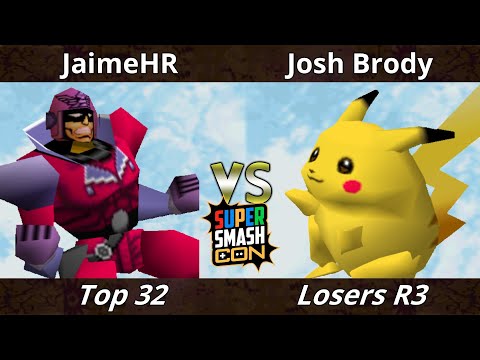 SSC 2022 Top 16 - JaimeHR (Falcon) Vs. Josh Brody (Pikachu) SSB64 Smash Bros Tournament