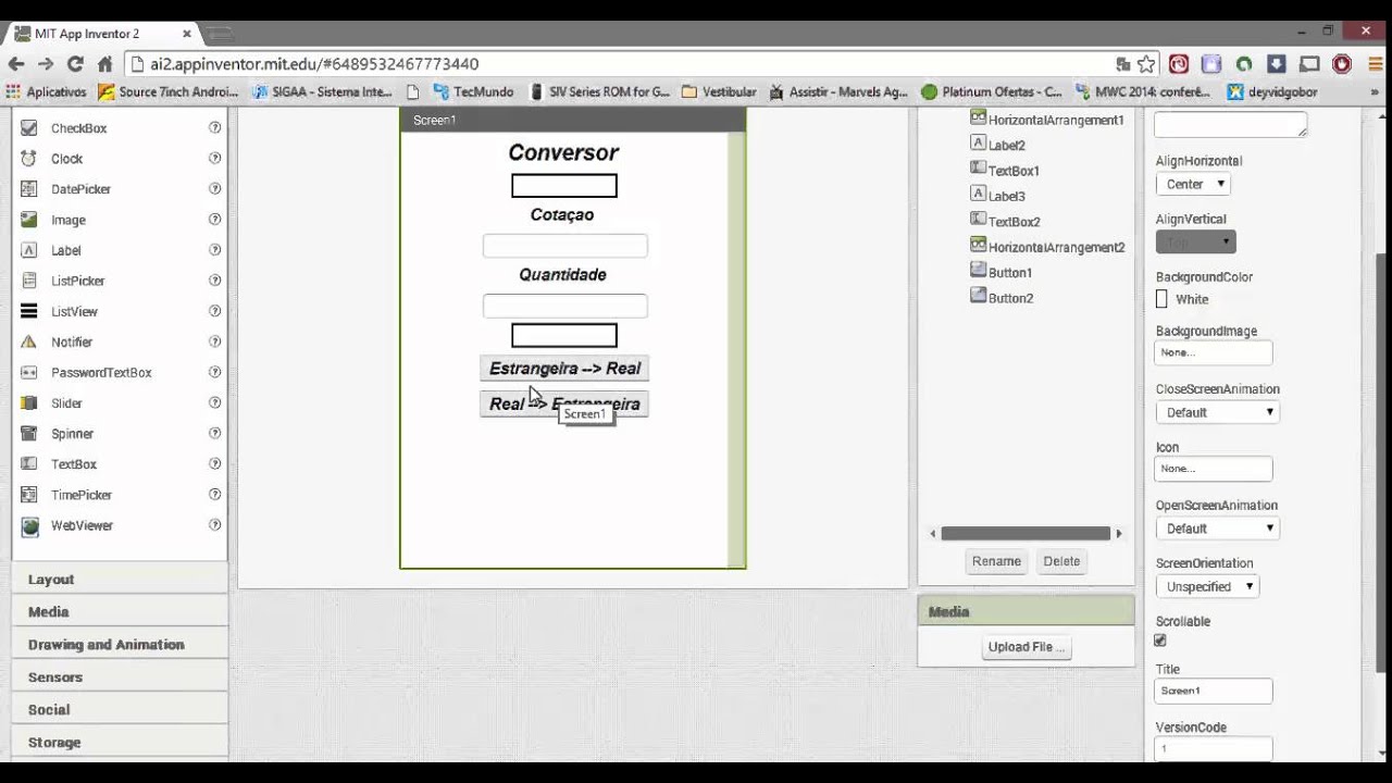 Tutorial #1 App Inventor - Conversor de Moedas