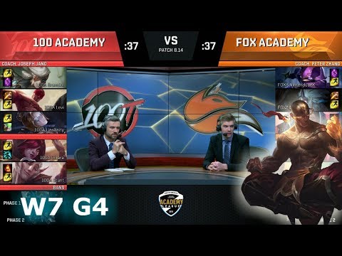 100 Thieves Academy vs Echo Fox Academy | Week 7 NA Academy League Summer 2018 | 100A vs FOXA