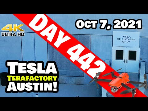 Tesla Gigafactory Austin 4K  Day 442 - 10/7/21 - Tesla Texas - GIGA TEXAS CONSTRUCTION UPDATE!