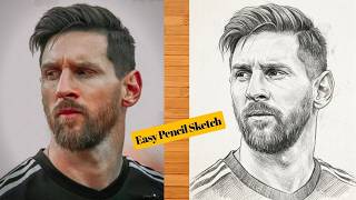 Lionel Messi Pencil Sketch ⚽🔥 | Realistic Drawing Tutorial (Step by Step)