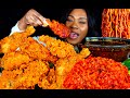 SPICY FRIED CHICKEN MUKBANG 2x SPICY NOODLES MUKBANG CAJUN SEAFOOD BOIL SAUCE ASMR EATING