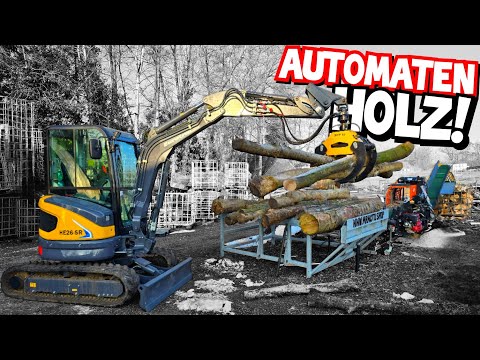 Log Splitting Machine in Action! | Technology Turns Logs into Firewood | Mr. Moto