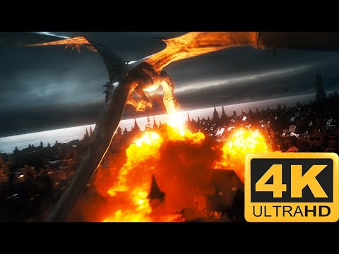Destruction of Lake-town | The Hobbit: The Battle Of The Five Armies 4K HDR !