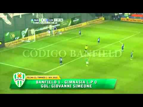 Banfield 1 Gimnasia LP 0 Fecha 21 21 8 2015 gol Gio Simeone