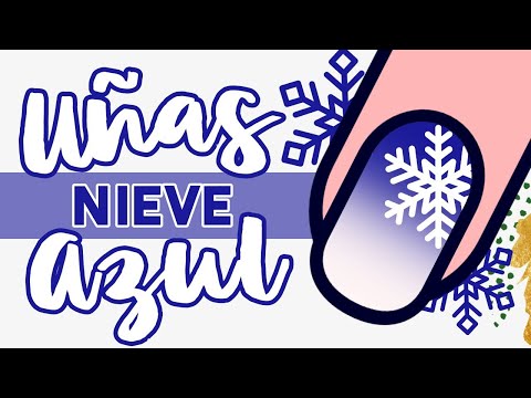 ¡CON Y SIN PLACA! · UÑAS NIEVE AZUL ❄️