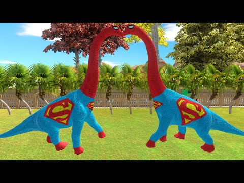 X2 SPIDERMAN BRACHIOSAURUS DEATH FALL - 🦖Animal Revolt Battle Simulator🦕