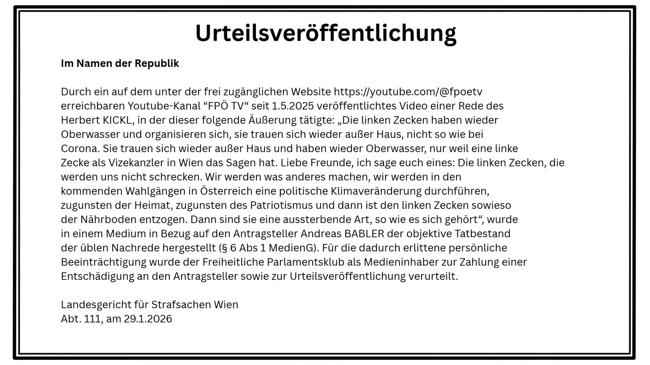 Urteilsveröffentlichung
