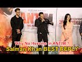No Heroine In ANTIM ? Salman Khan BEST REPLY TO MEDIA