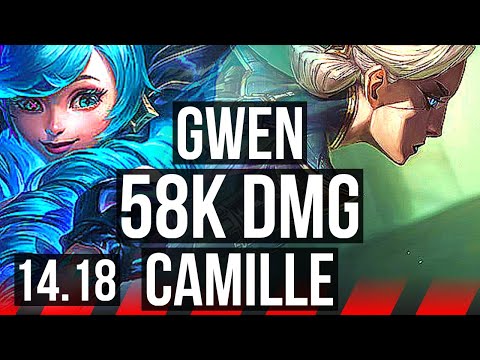 GWEN vs CAMILLE (TOP) | 75% winrate, 58k DMG, Dominating | EUW Master | 14.18