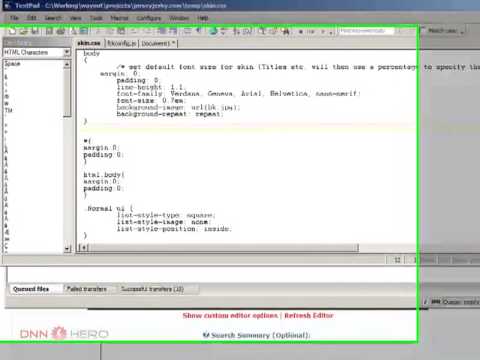 DotNetNuke Tutorial, how to change the FCK editor background - Video #21