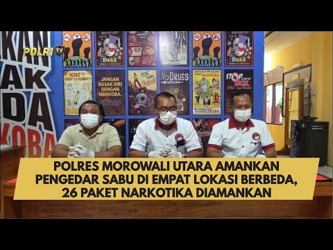 POLRES MOROWALI UTARA AMANKAN PENGEDAR SABU DI EMPAT LOKASI BERBEDA, 26 PAKET NARKOTIKA DIAMANKAN