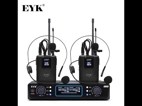 EYK E100 UHF 2 Channel Wireless Microphone 2 Bodypack