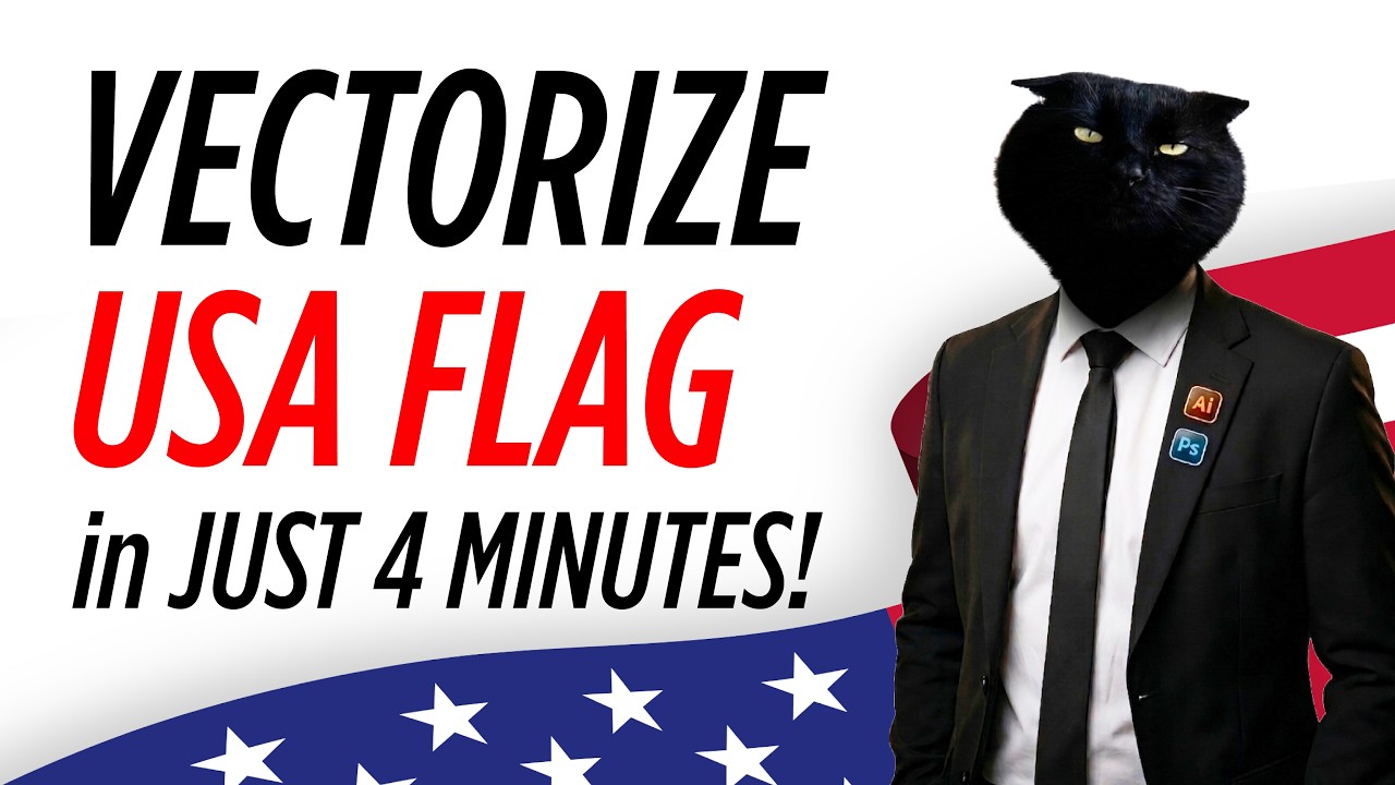 Vectorize the USA FLAG 🇺🇸 in Adobe in JUST 4 MINUTES!
