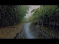 4K ASMR Heavy Rain Walk at Botanical Garden Osaka Japan | Rain Ambience Sounds Relax Sleep Study