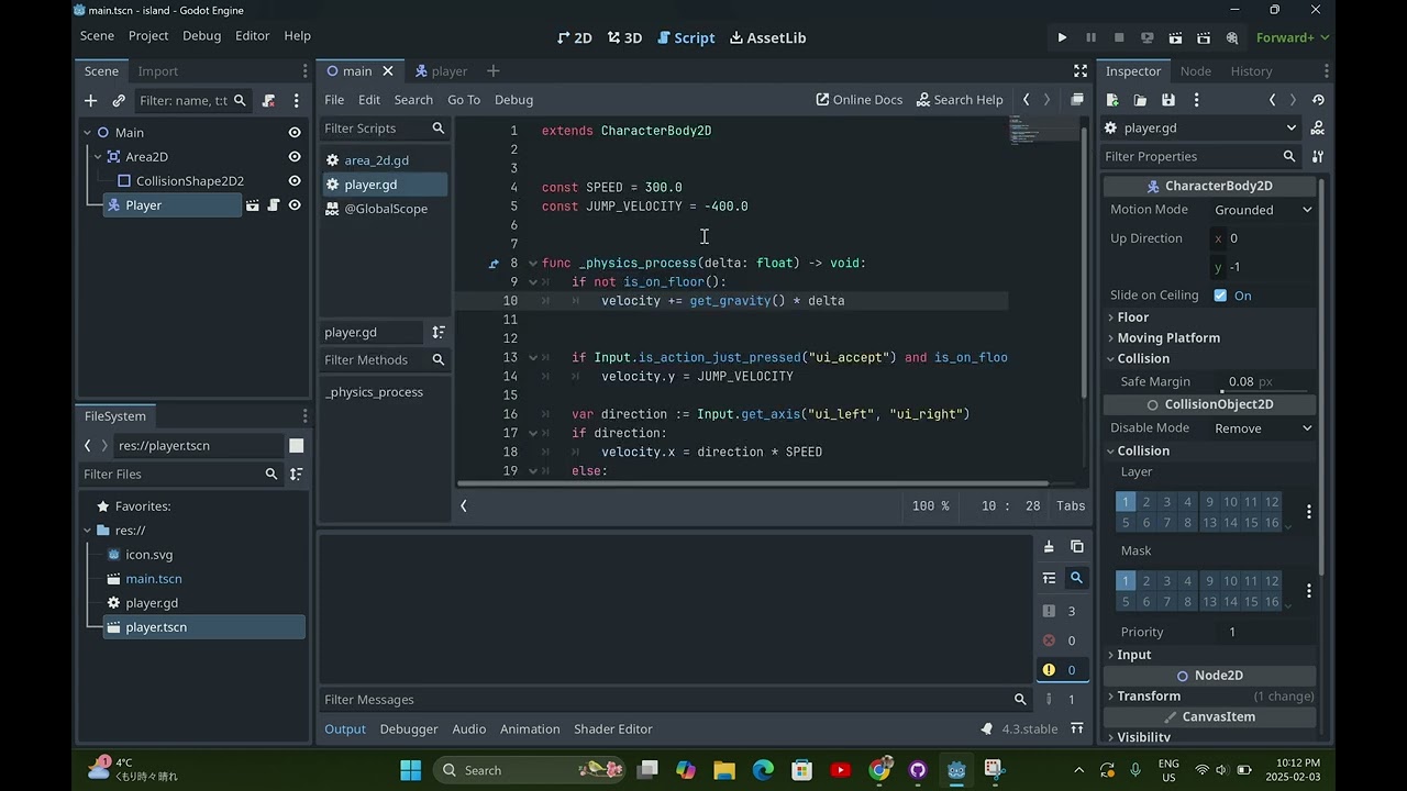 Default CharacterBody2D not colliding with Area2D - Physics - Godot Forum