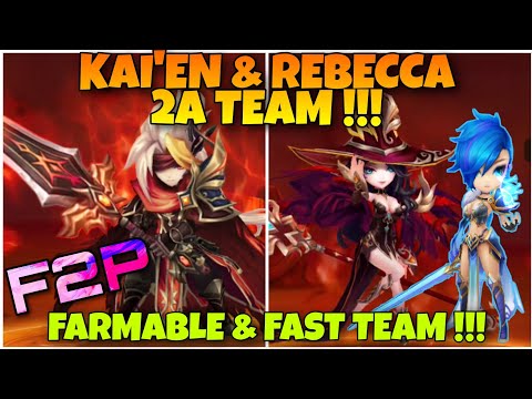 F2P KAI'EN & REBECCA 2A TEAM THE FIRE VAGABOND & FIRE MYSTIC WITCH SUMMONERS WAR