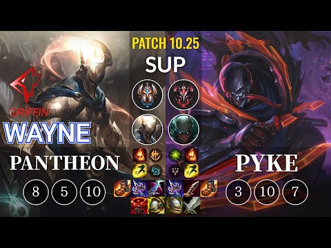 GRF Wayne Pantheon vs Pyke Sup - KR Patch 10.25