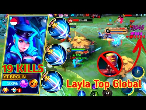19 Kills + 3X ( Windtalker Splash ) Best Build - Layla Late Game Delete Shoes ~ Layla Top 1 Global