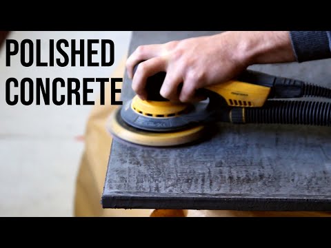 Polished Concrete Floating Desk - How To Mortex beton ciré