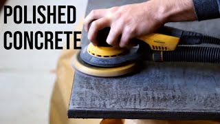 Polished Concrete Floating Desk - How To Mortex beton ciré