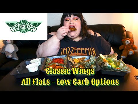 Wing Stop Classic Wings 4 Flavors All Flats Mukbang (Fast Food Low Carb Options)