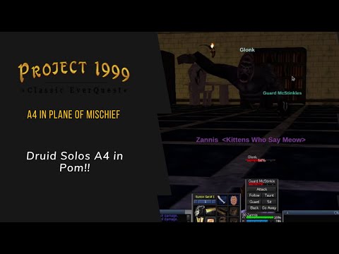 Everquest Project 1999 - Druid Solo's A4 in Plane of Mischief! Red Throne Drop!