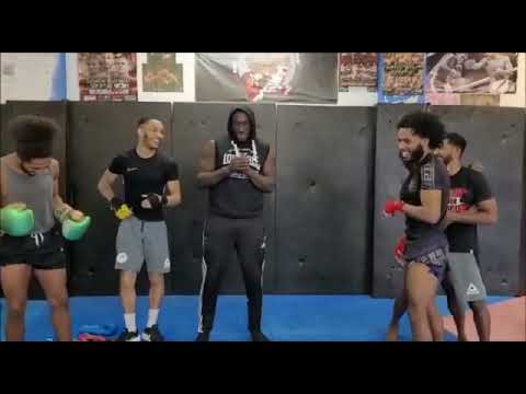 Mindaugas Mikaliak (wild fighters Gym) and Daniel Sam team